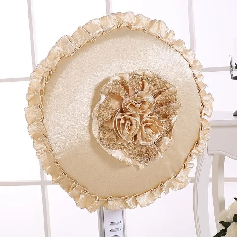 European Dustproof Circular Floor Fan Cover Small Sun Platform Fan Cover Fabric Fan Cover Lace Style Dustproof Fan Cover ZE852