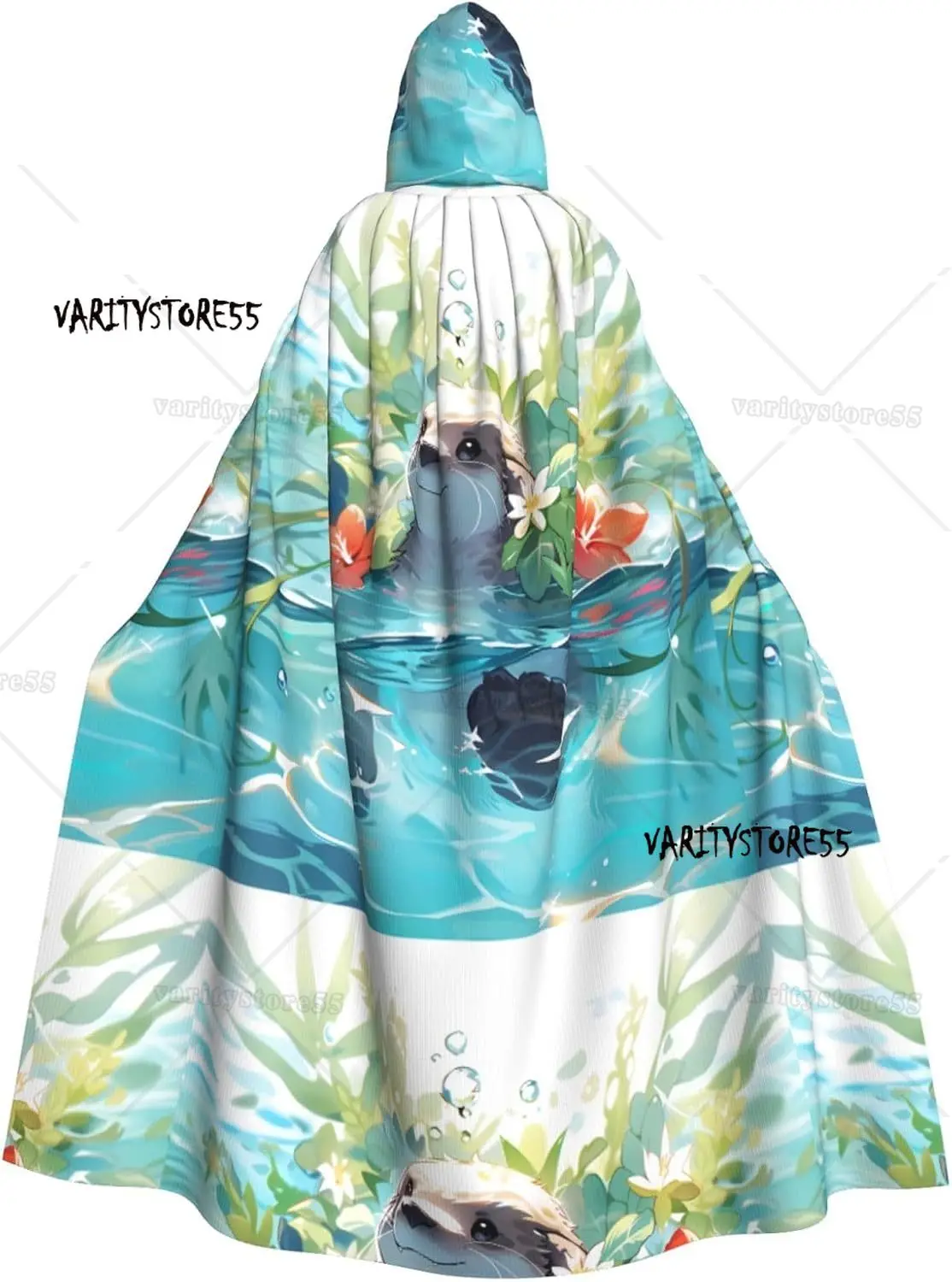 

Накидка с капюшоном для взрослых на Хэллоуин, плащ для плавания, водный ленивец, изображение, супер большой плащ с капюшоном