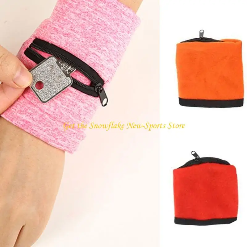

E56D Elastic Wrist Brace Breathable Wrist Support Wristband With Zippered Pocket