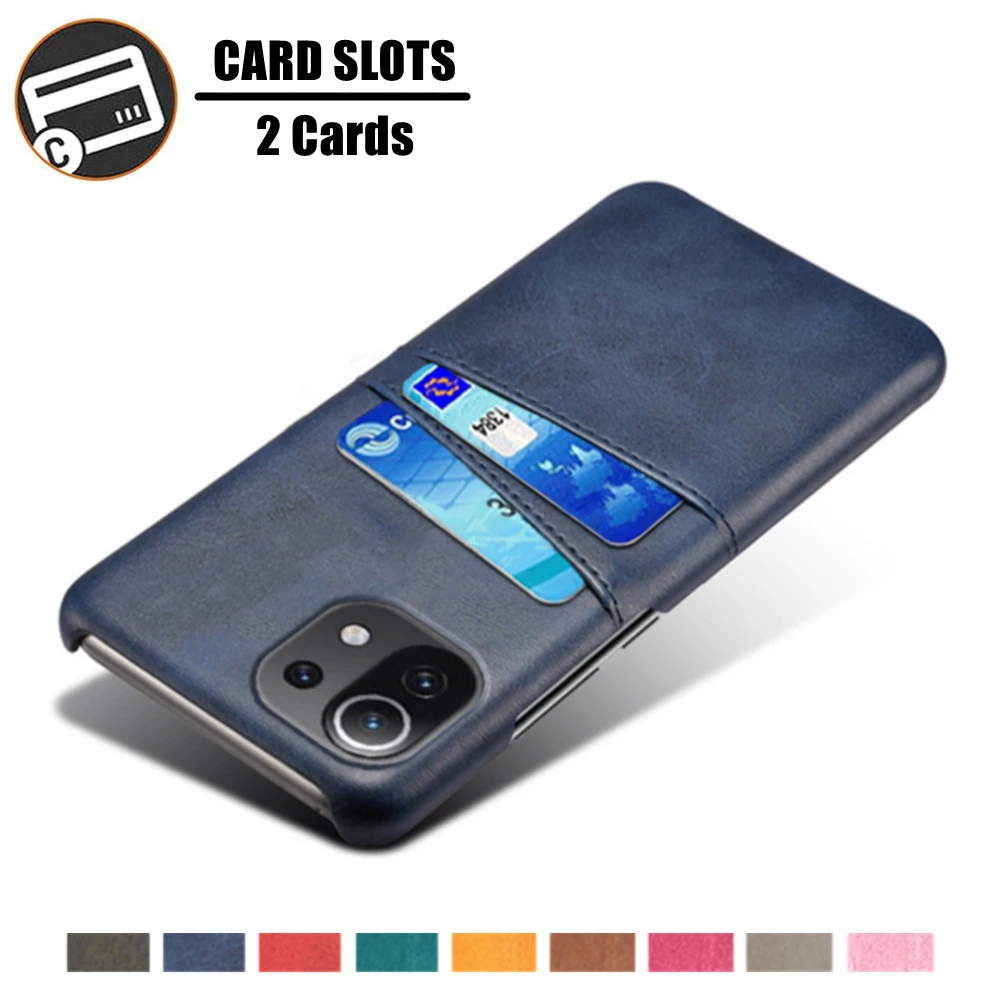 Luxury PU Leather Case for Xiaomi, Card Slots Wallet Cover, Mi 11 Lite Ultra 11i 11X Poco F3 X3 NFC, Redmi Note 10 5G 10S 9 Pro