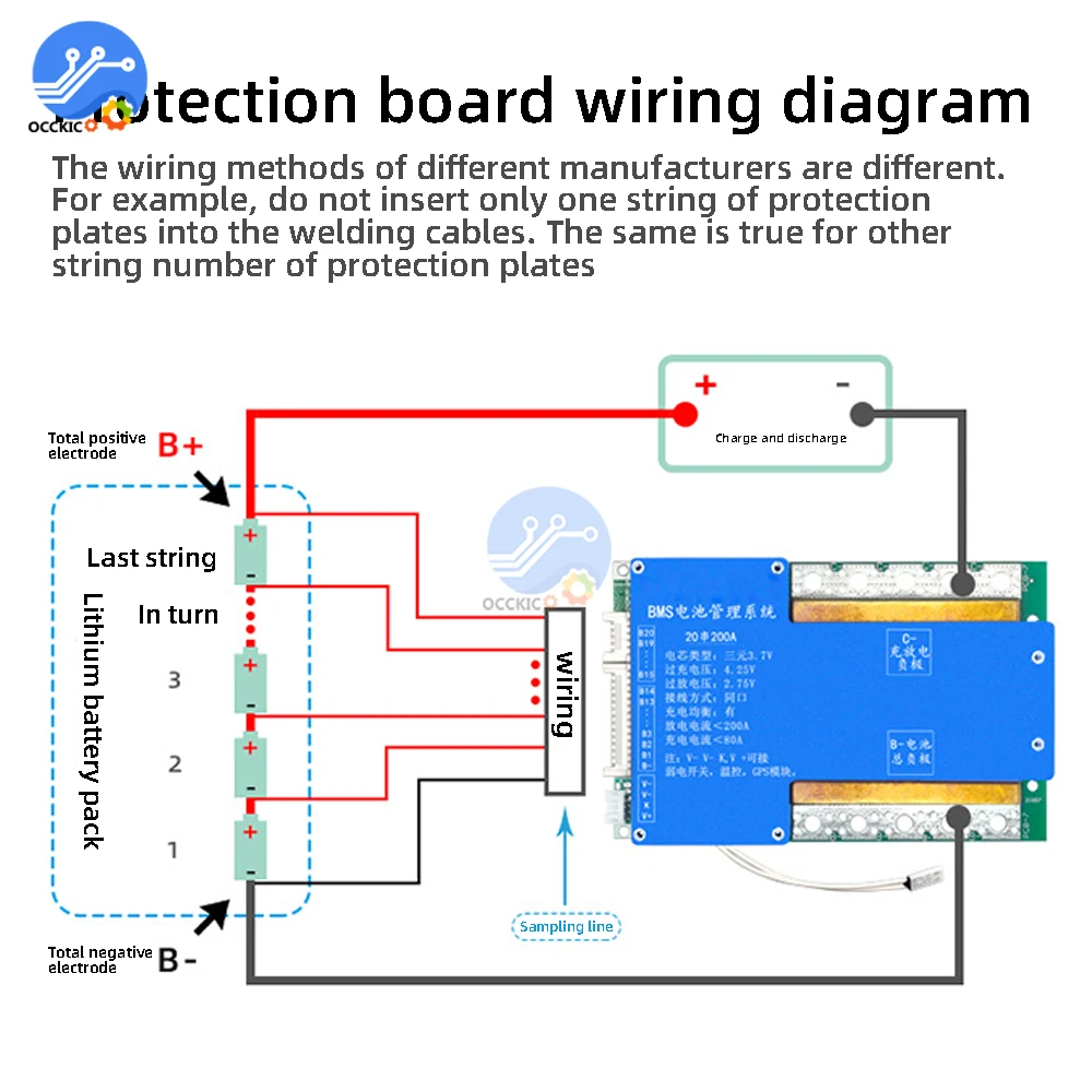 リチウム電池充電保護ボード,温度制御とバランスの取れた同じポート,bms 20s,72v,100a,150a,200a