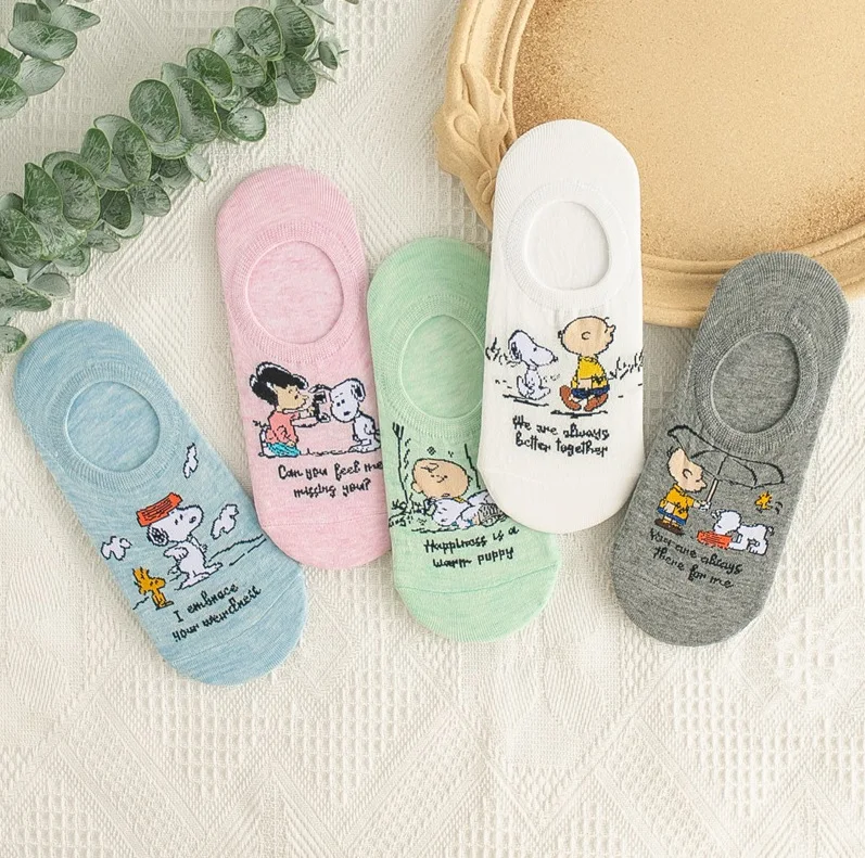 5Pairs For Kuromi Socks Pochacco Kawaii Cartoon Summer New Anime Fashionable Soft Sweat-Absorbing and Breathable Cotton Gift