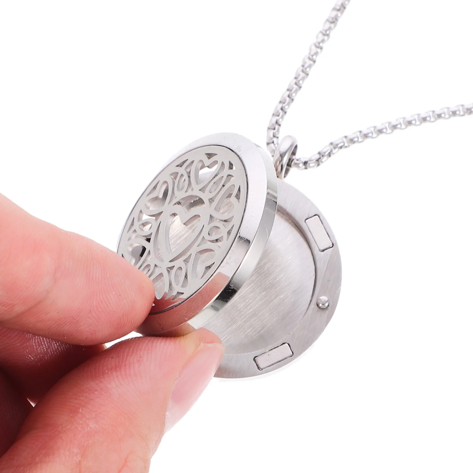 Aromatherapy Necklace Essential Oil Diffuser for Women Perfume Stainless Steel Vintage