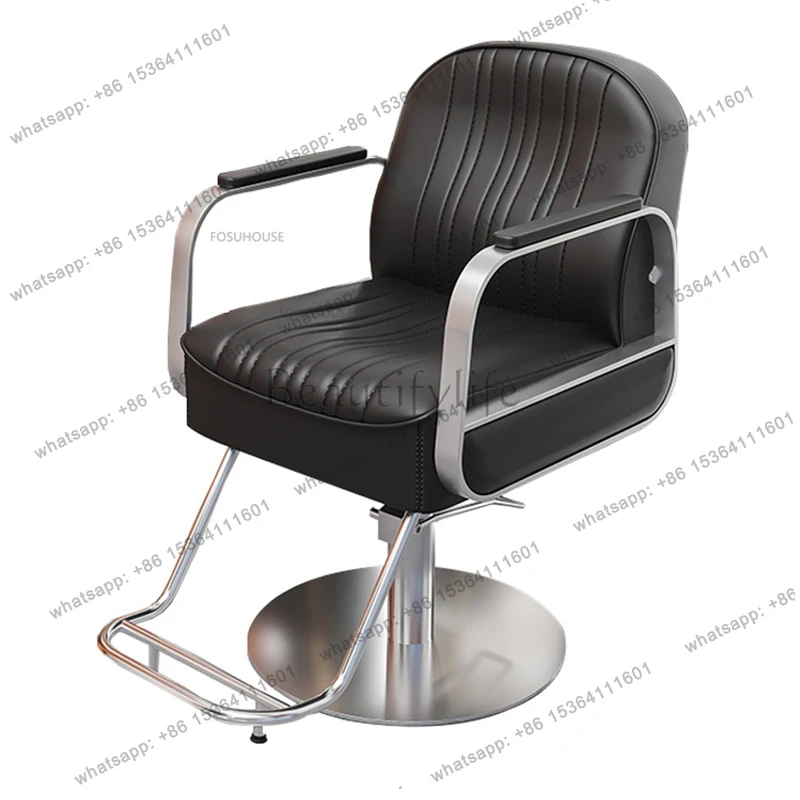 

Modern Stainless Steel Barber Chairs For Salon Furniture Perming Chair Creative Simplicity Comfortable Professional Barber Chair