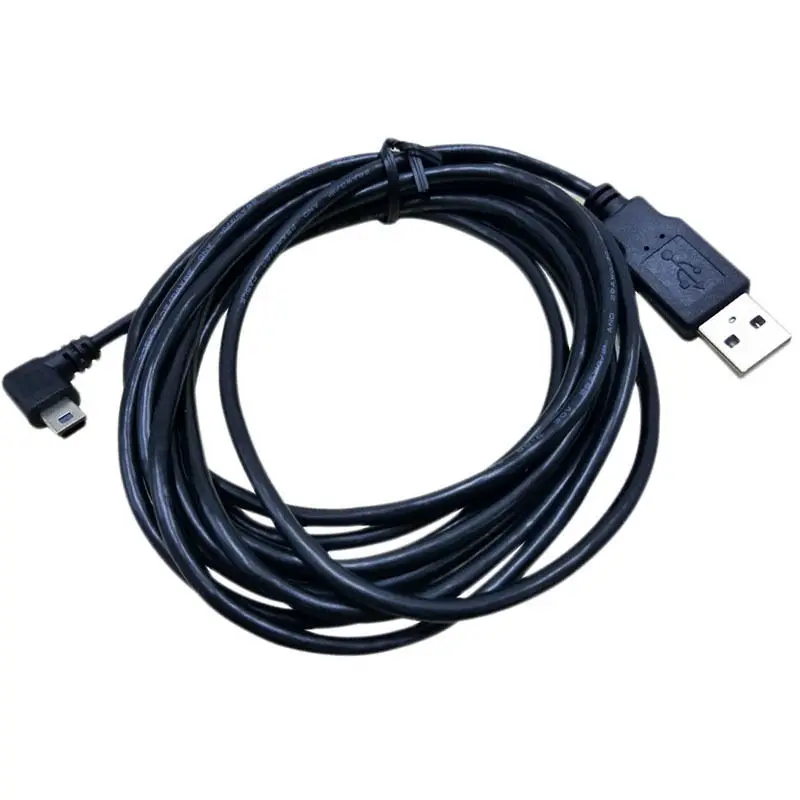 USB 2.0 to Mini USB Data Sync Cable 90 Degree Angled Elbow 5 Pin B Male to Male Charge Charging Cord for Camera MP3 MP4