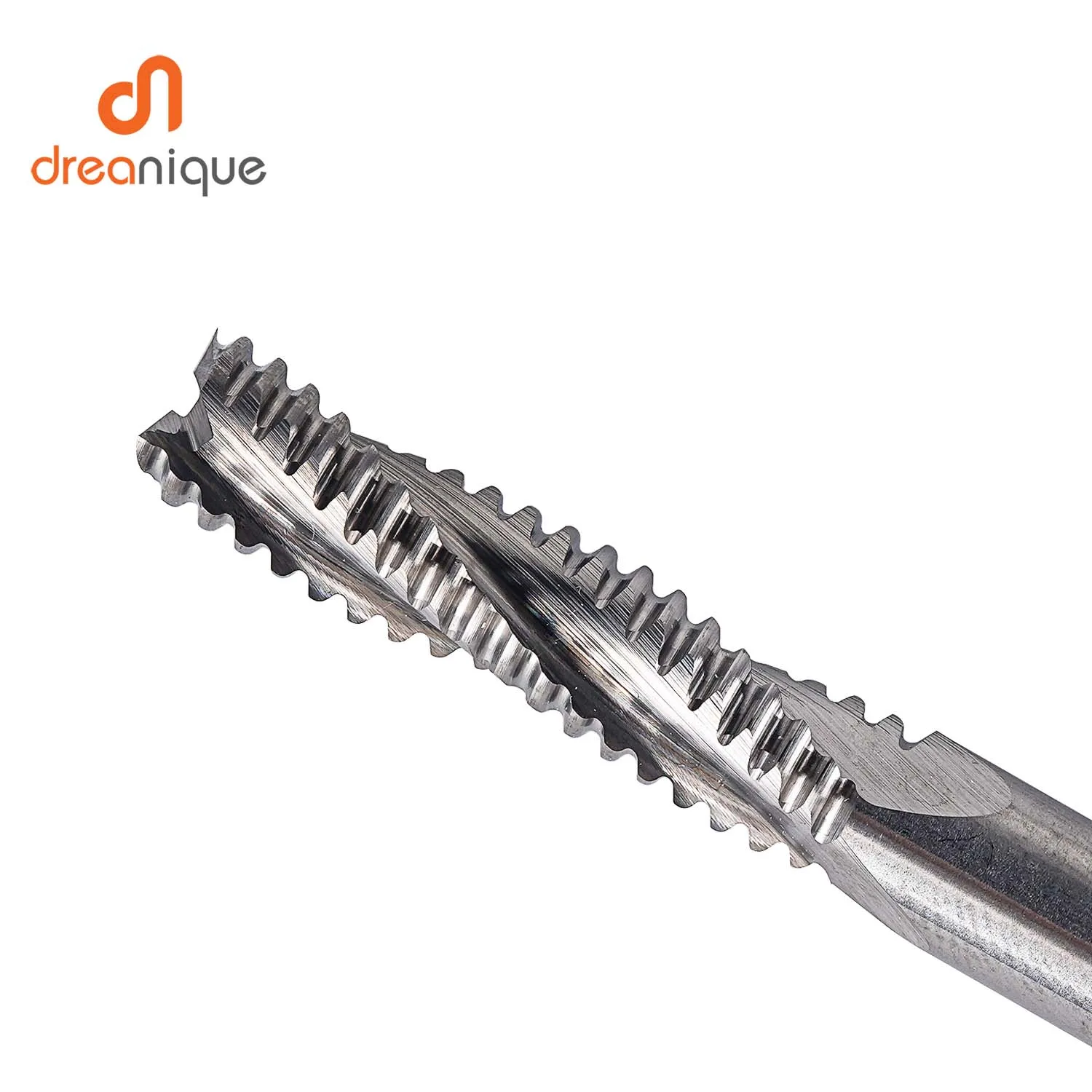 Dreanique 1pc 3 Flutes Solid Carbide Roughing Milling Cutter 4mm-12mm Shank Woodworking Sloting CNC Roughing Spiral Bit End Mill