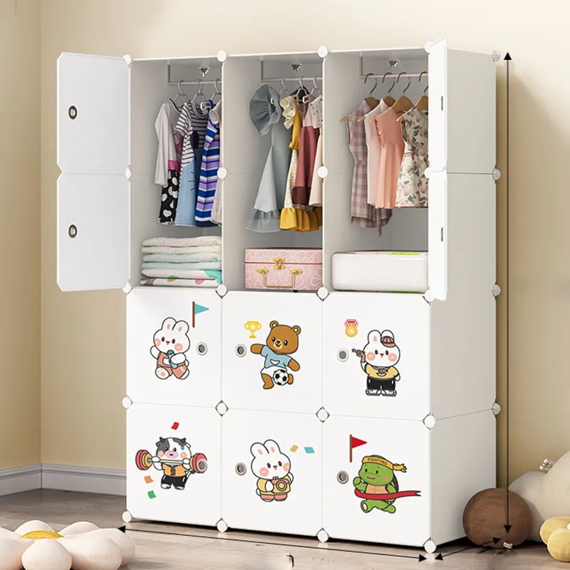 *-*Partitions Bedroom Wardrobe Storage Organizer Clothes Plastic Cabinet Living Room Open Wardrobe Display Home Furniture