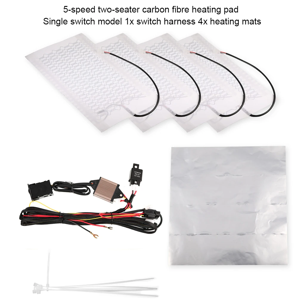 4 Pieces Auto Seat Heater Cable Power Warmer Accessories with Controller