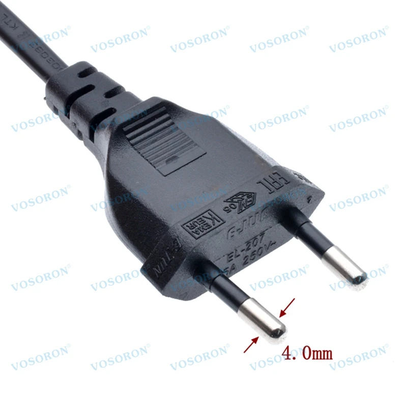European 2 Prong VDE Plug to CEE7/16 Outlet Socket Power Extension Cord,Schuko CEE7 Angled Extension cords