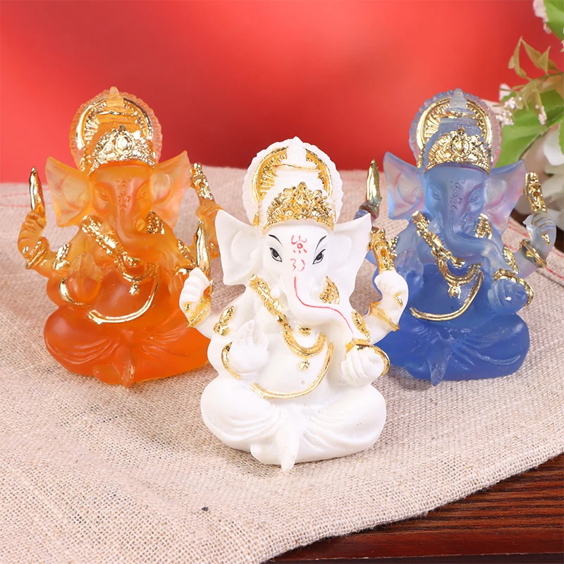 Ganesh Hindu Elephant God Of Success Statue Water Glass Resin Figurine Elephant God Ornament Home Desktop Decoration Accessories