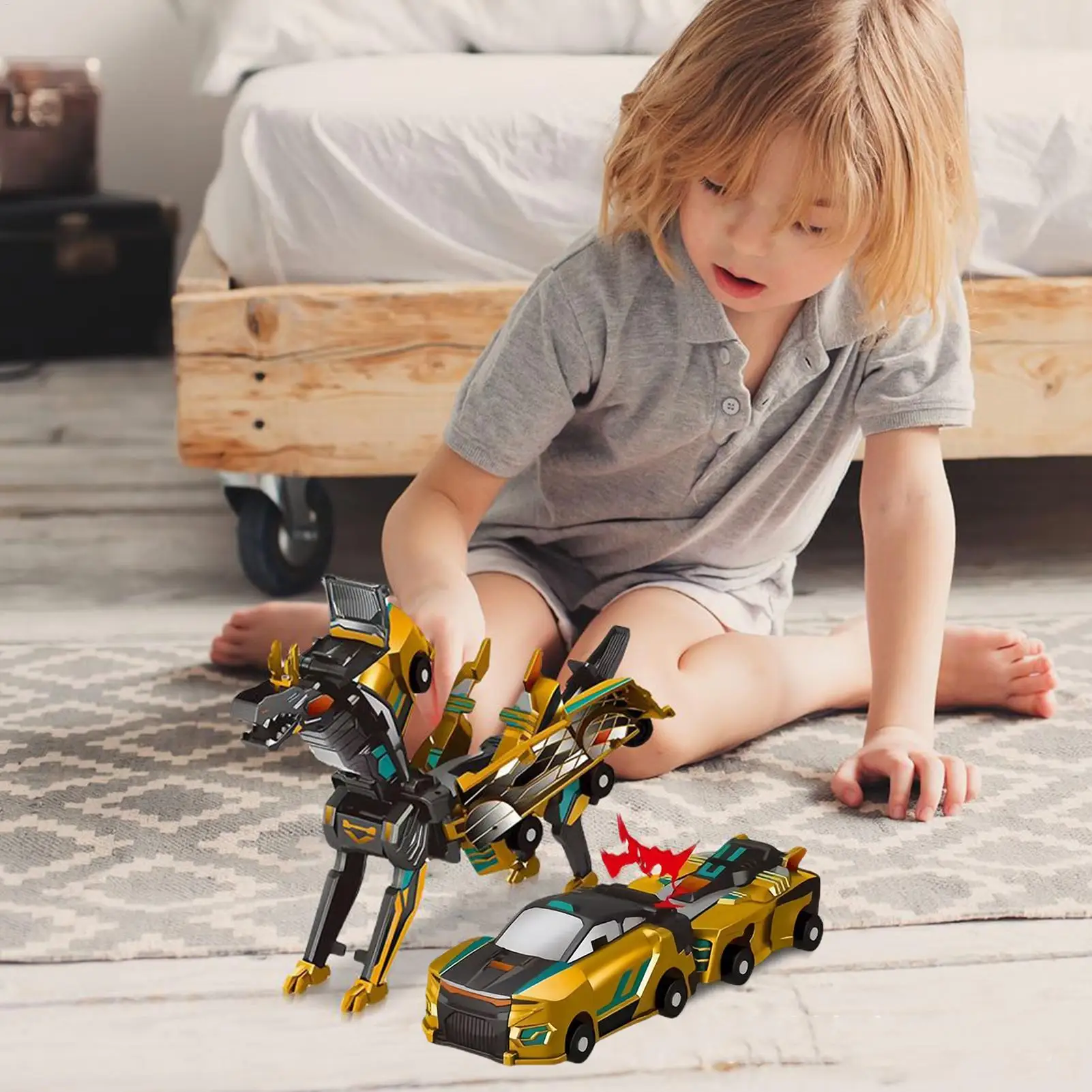 2in1 Trasformazione collisione Dinosauro Auto giocattolo Auto magnetiche Convertibile Robot giocattolo Dinosauro Giocattoli per bambini Ragazzo Regalo di compleanno