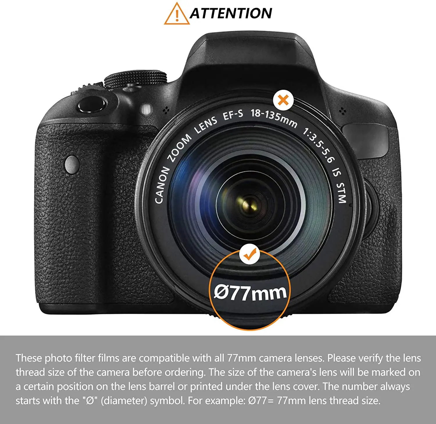 95 مللي متر التعميم الاستقطاب CPL تصفية لكانون RF 800 مللي متر F11 هو STM سيغما 50-500 مللي متر تامرون SP 150-600 مللي متر نيكون 200-500 مللي متر عدسة