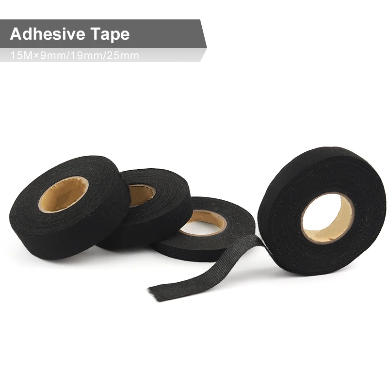 

15M 9/19/25mm Width Auto Wire Harness Heat-resistant Adhesive Tape High viscosity,For Electronic Equipment Wire Harness Bundling