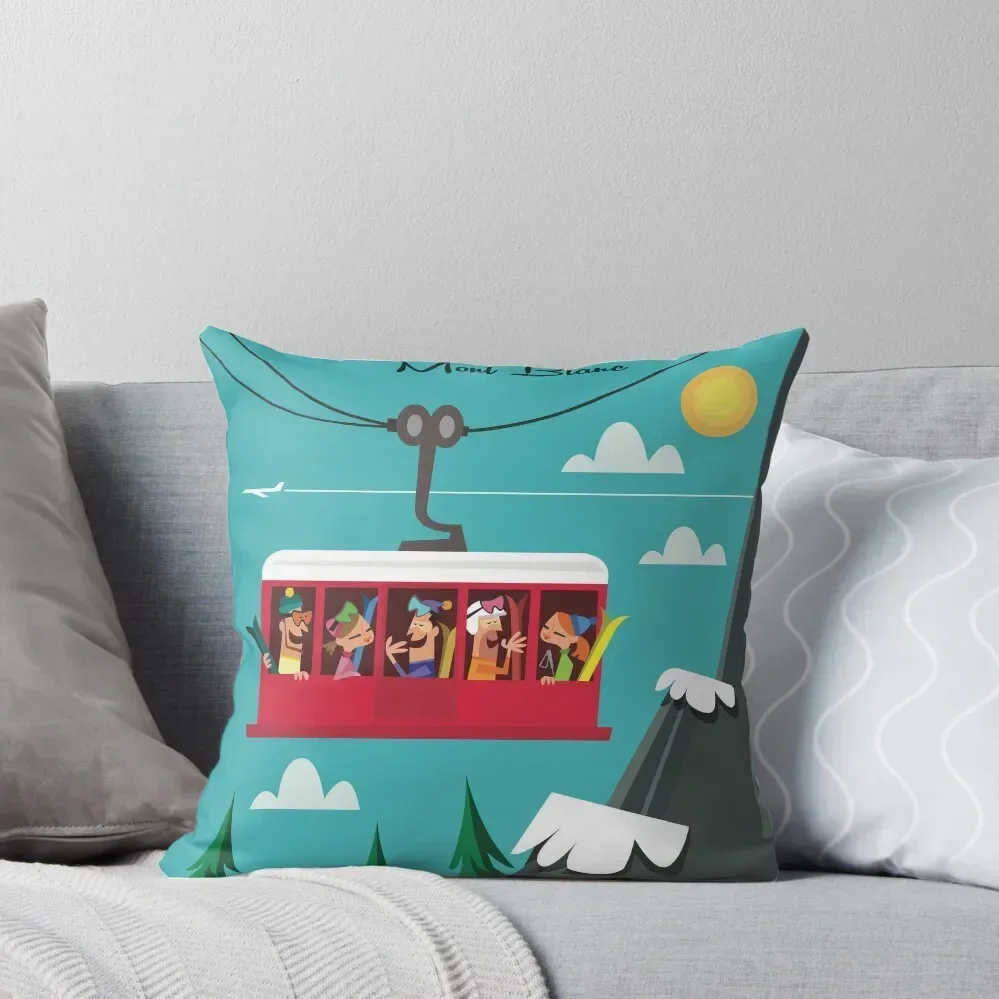 

Chamonix Mont blanc ski poster Throw Pillow New year Decorative Pillow Covers For Sofa pillow