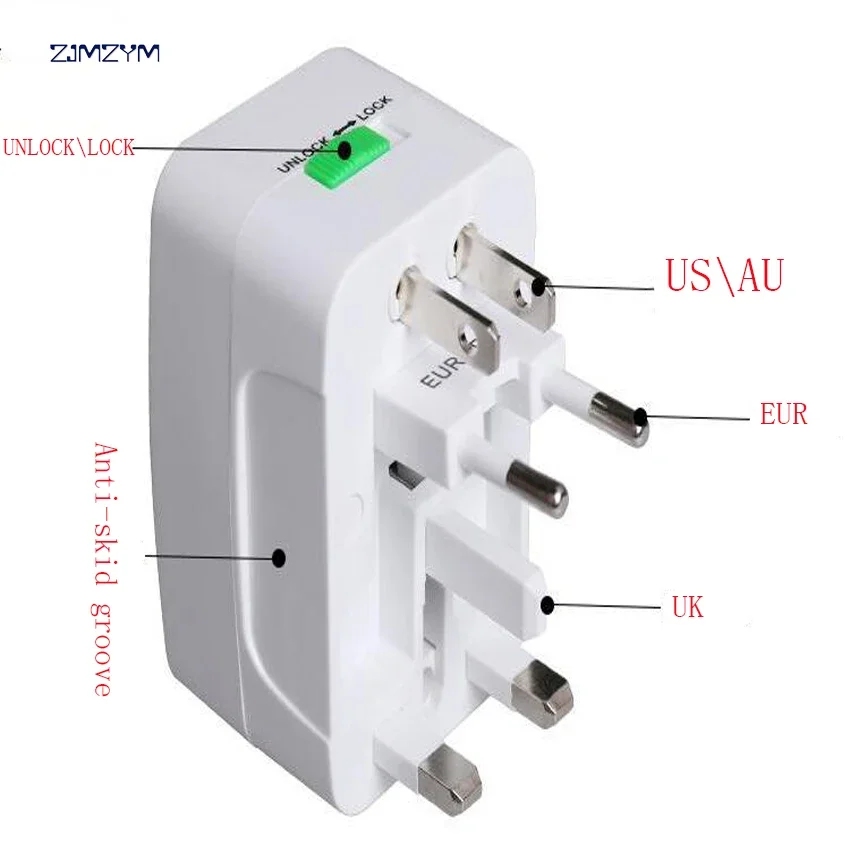 Real Rushed Travel Converter Adaptor Universal Conversion Plug Multi-purpose For Many Countries,such As Us\\uk\\au\\eur Etc.