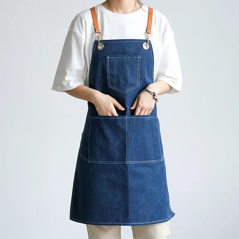 

Denim canvas apron, nail salon, gardening, tea shop, barista, barber, male and female work clothes