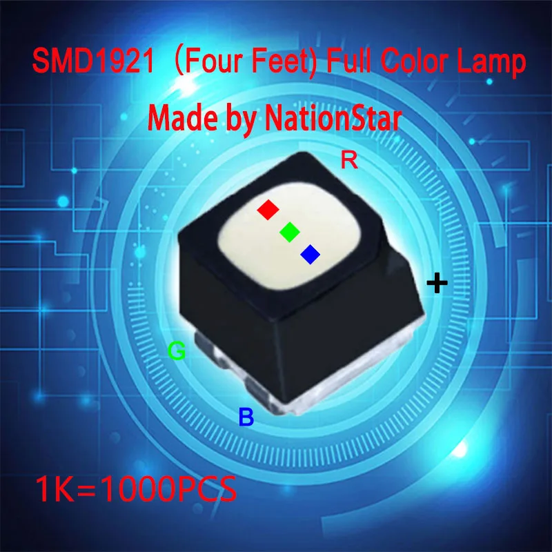 NationStar SMD1921 full color LED lamp of four feet used for LED display maintenance，outdoor RGB components for display