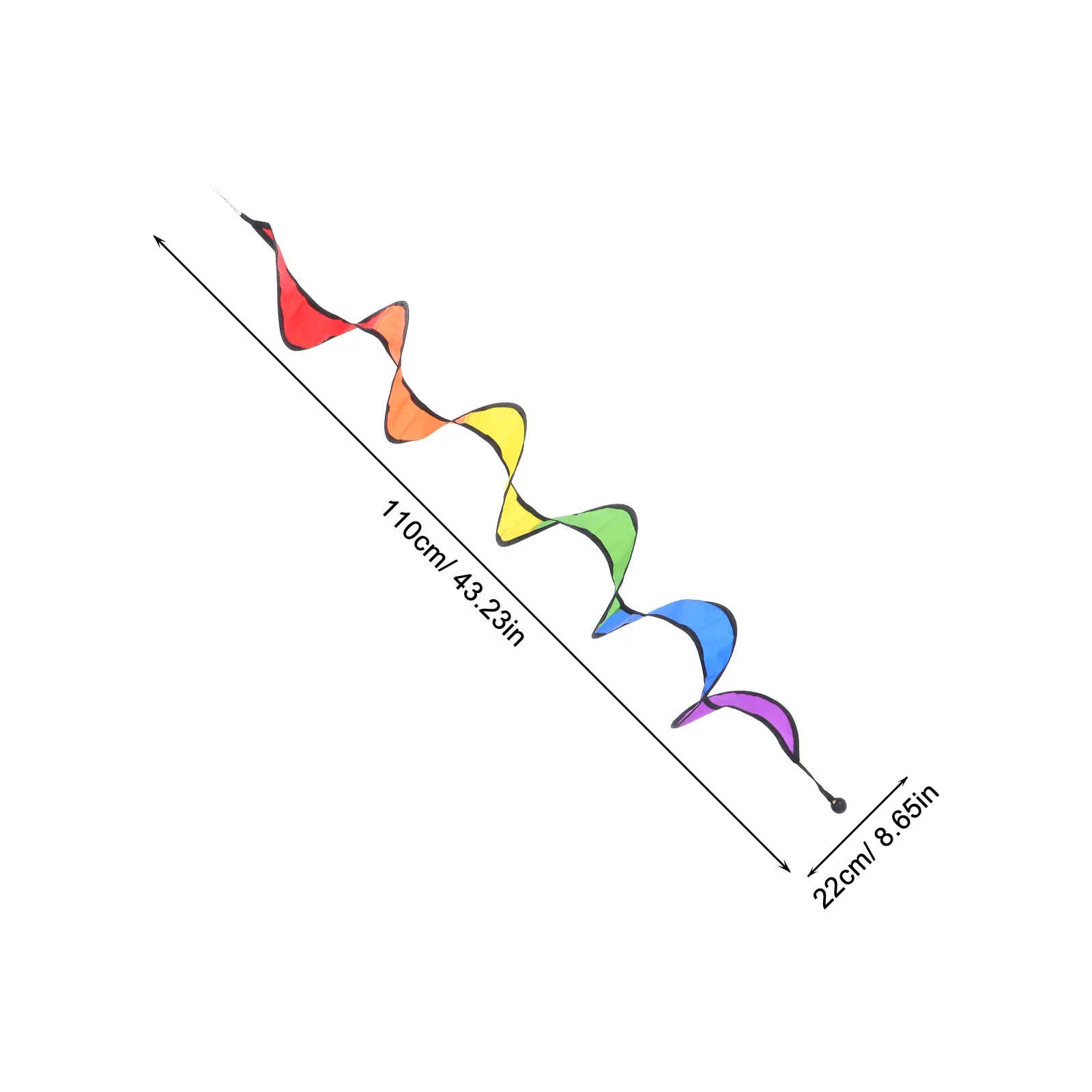 دوامة قوس قزح خيمة الرياح حديقة ديكور النايلون متعدد الألوان 110x22 سنتيمتر طوي دوامة الرياح سبينر قوس قزح مجعد في الهواء الطلق الحديقة #3