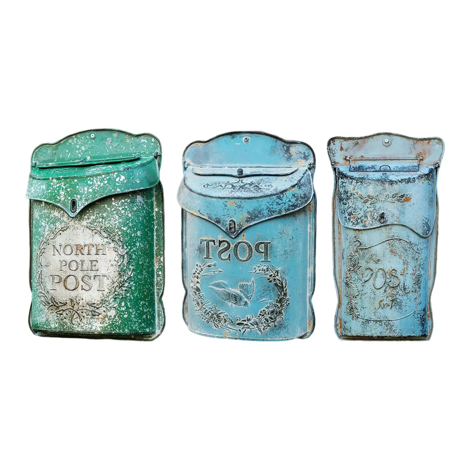 

Retro Style Mailbox Devices Rustproof Decorative Post Box Iron Hanging Wall