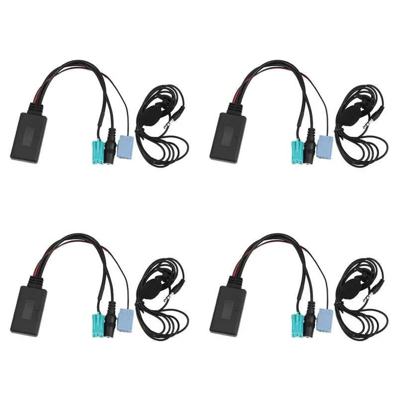 

4X Car Bluetooth 5.0 Aux Cable Microphone Handsfree Mobile Phone Free Calling Adapter For Renault 2005-2011-A08Q