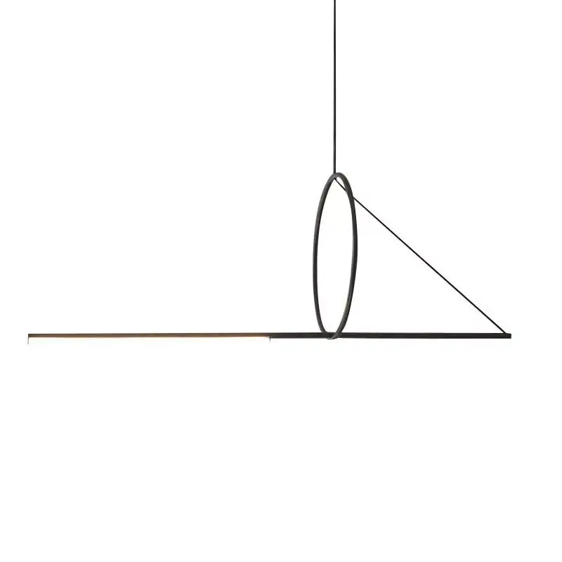 Imagem -06 - Nordic Led Pendant Light Black Iron Linha Faixa Pendurado Lâmpada para Sala de Jantar Mesa Sala de Estar Luminaria