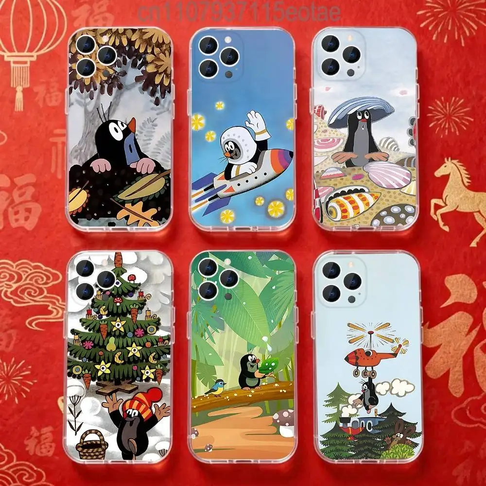 

Cartoon cute Little M-Mole Phone Case For iPhone 17,16,15,14,13,12,11 Pro,Max,Plus,X,XS,XR,SE4,E Mini Transparent Soft Cover
