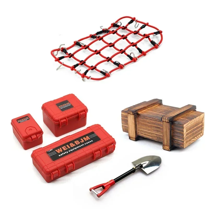 Universal 6 unids/set decoración simulada maleta equipaje red pala para TRX4 Defender SCX10 90046 90047 RC accesorios de coche