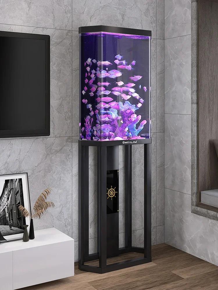 Small Change Water Creative Cylinder Fish Globe Floor Home Aquarium