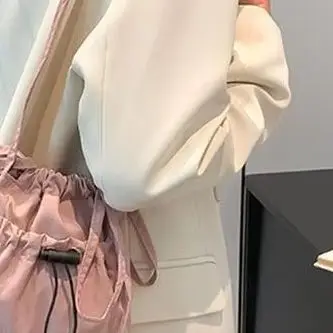 

New Nylon Drawstring Large Capacity Shoulder Bag Simple Women Tote Bags Cell Phone Purse Pouch Versatile Reusable Crossbody Bags