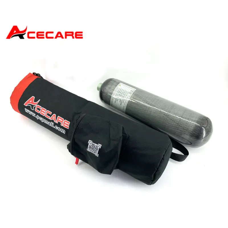 ACECARE 3L CE 30Mpa 300Bar 4500Psi Carbon Fiber Cylinder HPA Compressed Air Tank with Cylinder Bag For Scuba Diving Rebreather