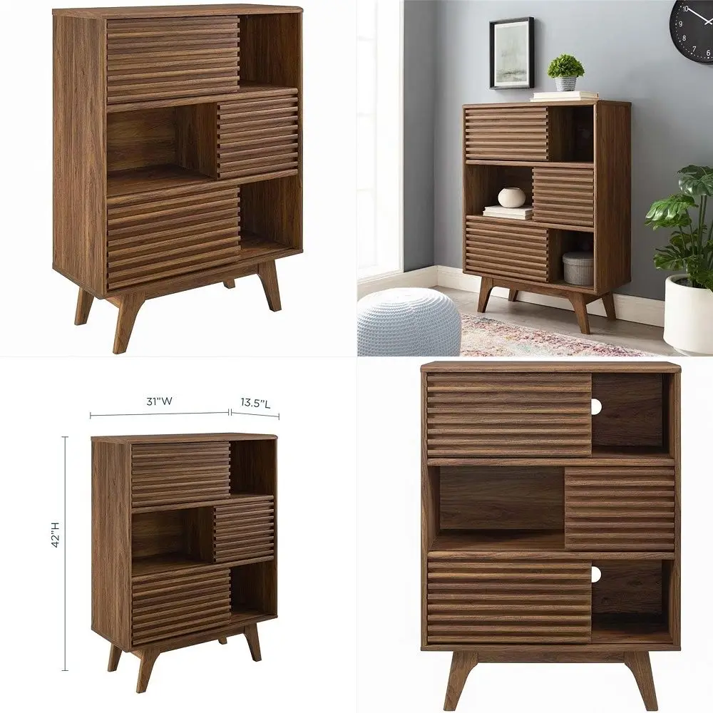 

47.8 Accent Cabinet with 4 Doors, Vintage Hollow Carving Buffet Cabinet, Sideboards and Buffets with Storage, Credenza for Livi