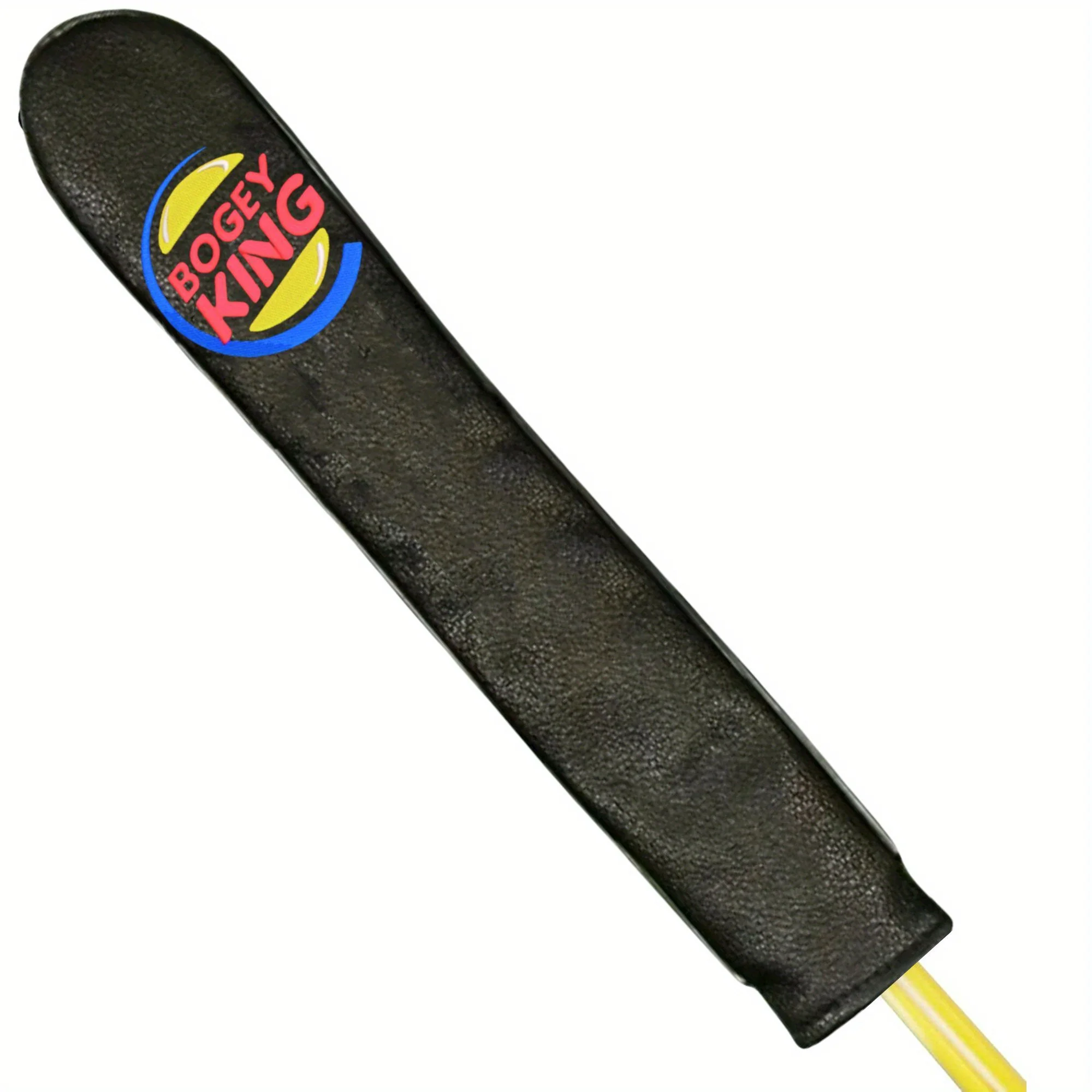 Embroidered Funny Bogey King PU Leather Golf Alignment Stick Cover Golf Headcover for Alignment Stick Hold at Least Sticks Golf