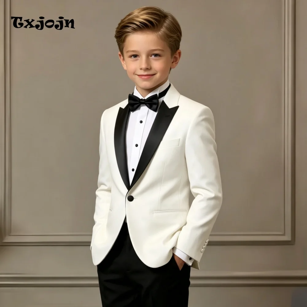 Homecoming Tailored Formal Boys Suit 2-piece Set Wedding Tuxedos Pointed Collar Jacket Single Button Blazer Pants for Party