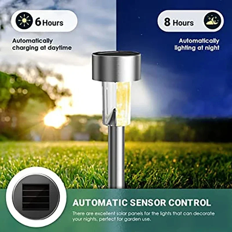 Imagem -02 - Solar Powered Waterproof Outdoor Light Garden Lamp Landscape Path Quintal Gramado Pátio Decorativo Pack 30pack