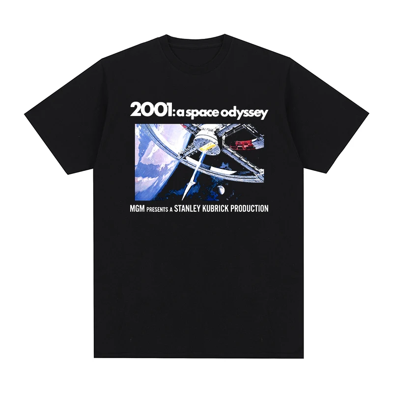 2001 A Space Odyssey Black T-shirt Movie Stanley Kubrick Si-Fi Movie Retro Cotton Men T Shirt New TEE TSHIRT Womens Tops