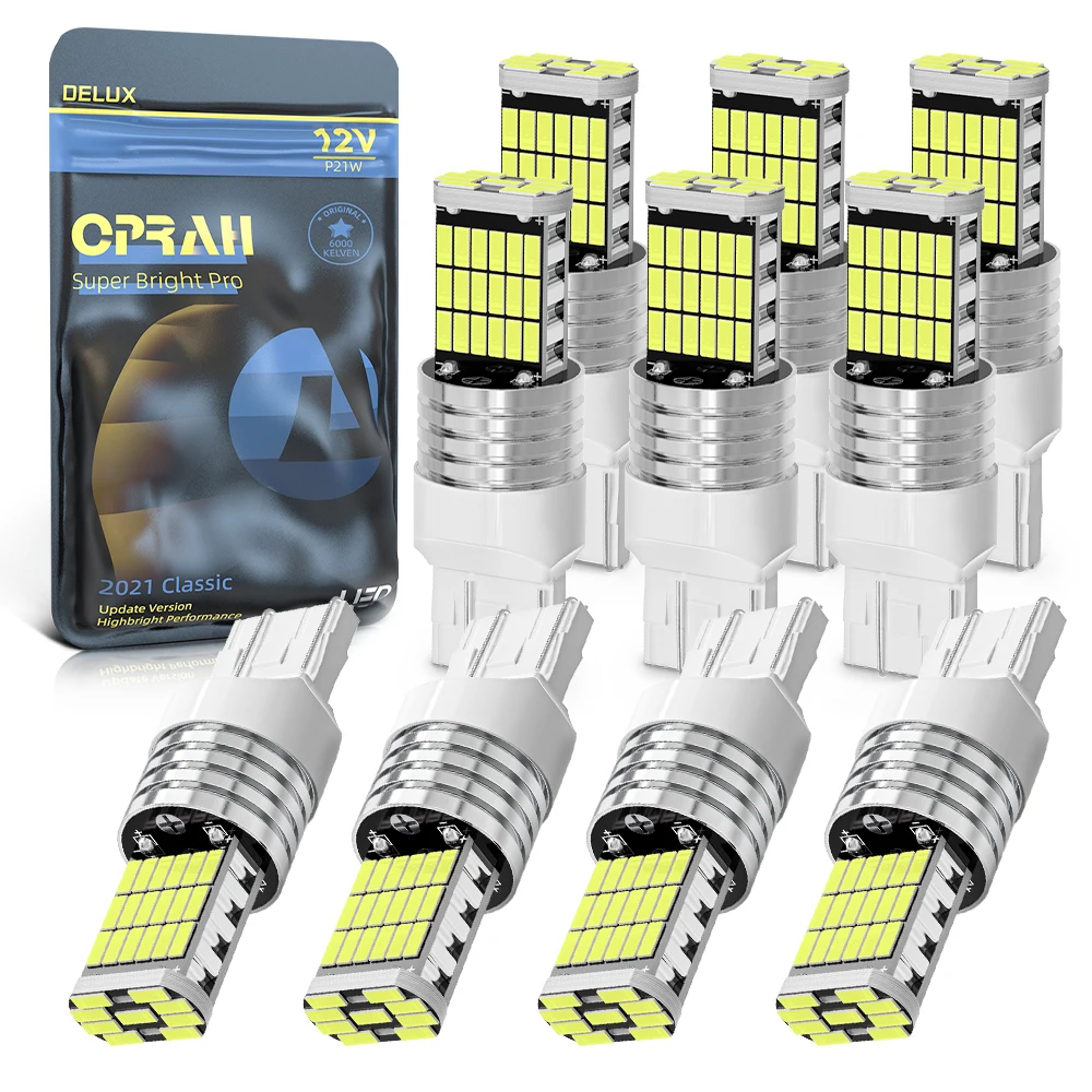 Oprah 10pcs 1156 BA15S P21W 4014 45SMD LED Bulbs Canbus BAU15S P21/5W 7440 W21W T20 W21/5W 7443 12V White For Turn Signal Light