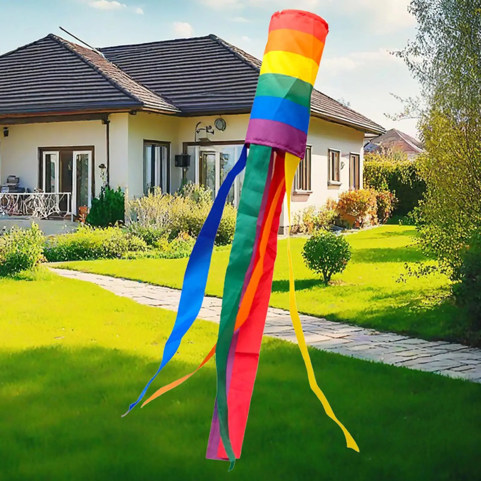 

Rainbow Windsock Flag Wind Streamer Lightweight 35inch Wind Sock, for Yard