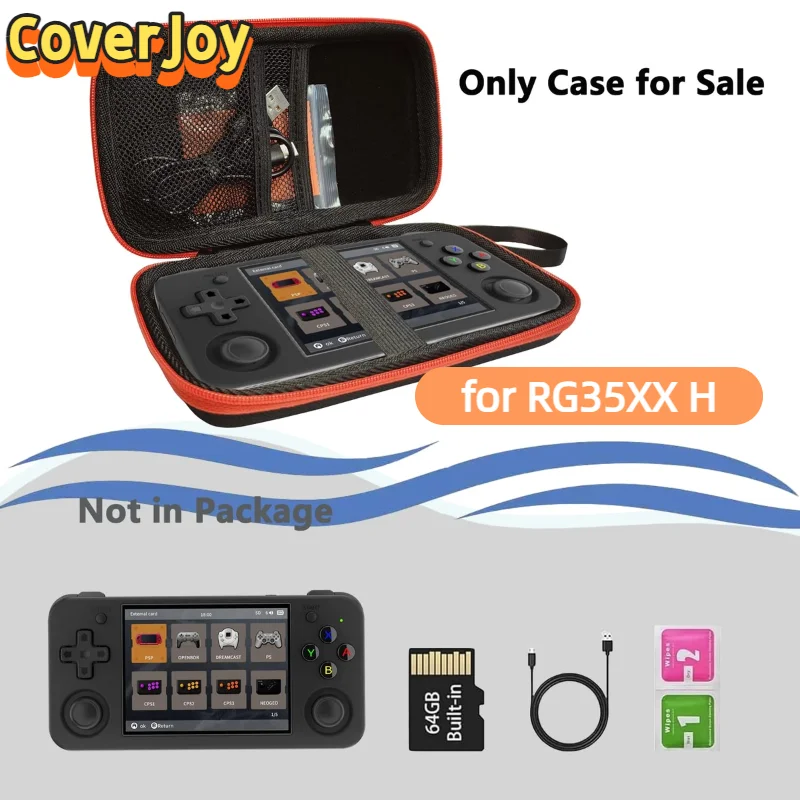 

CoverJoy портативная игровая консоль чехол для переноски RG35XX H защитная сумка для хранения с аксессуарами для зарядного кабеля