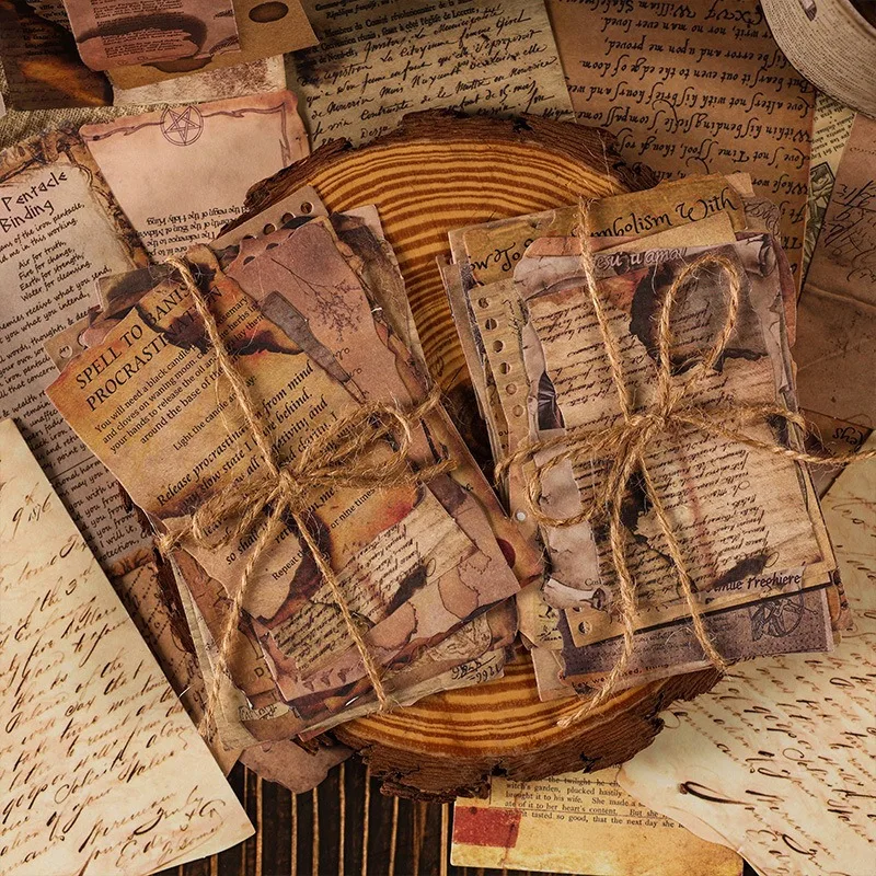 30 قطعة من الورق ذات الحافة المحروقة العتيقة، لوازم المجلات غير اللاصقة، مواد سكرابوكينغ المتعثرة #3