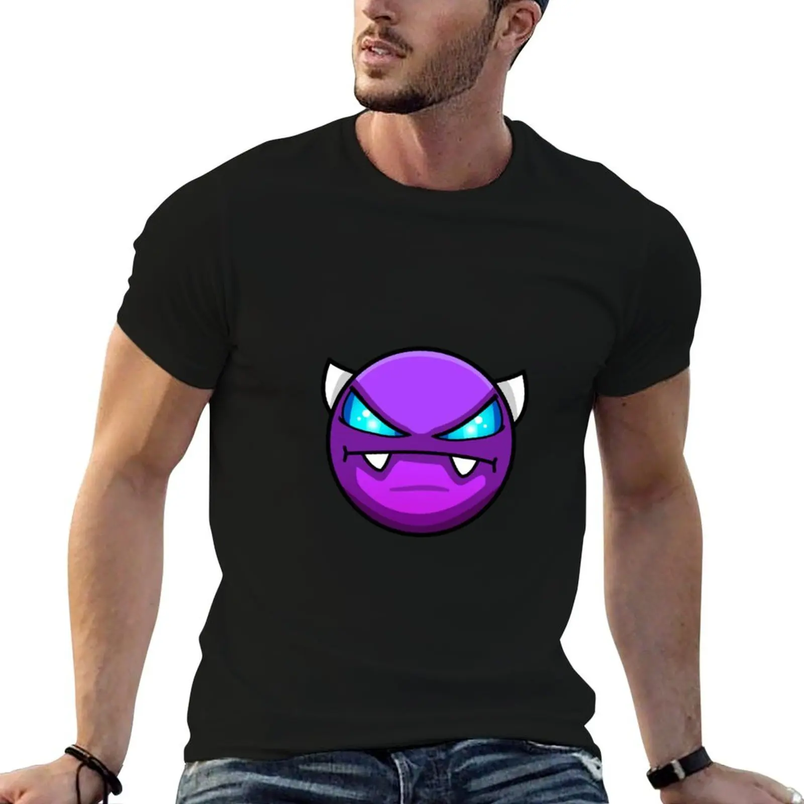 

Geometry dash Easy demon T-Shirt graphic t shirts for man man t shirts graphic man t shirts high quality luxury brand T-Shirt
