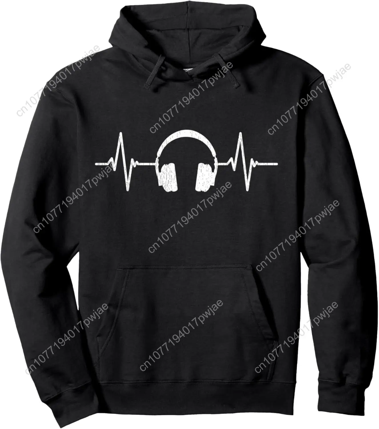 Cool Music Lover Producer DJ Present Heartbeat Headphones Pullover Hoodie