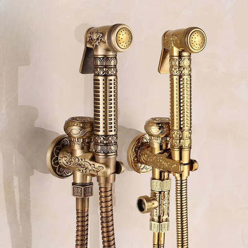 

Single cold brass wall hand held sanitary shower head bathroom toilet bidet spray faucet bidet faucet