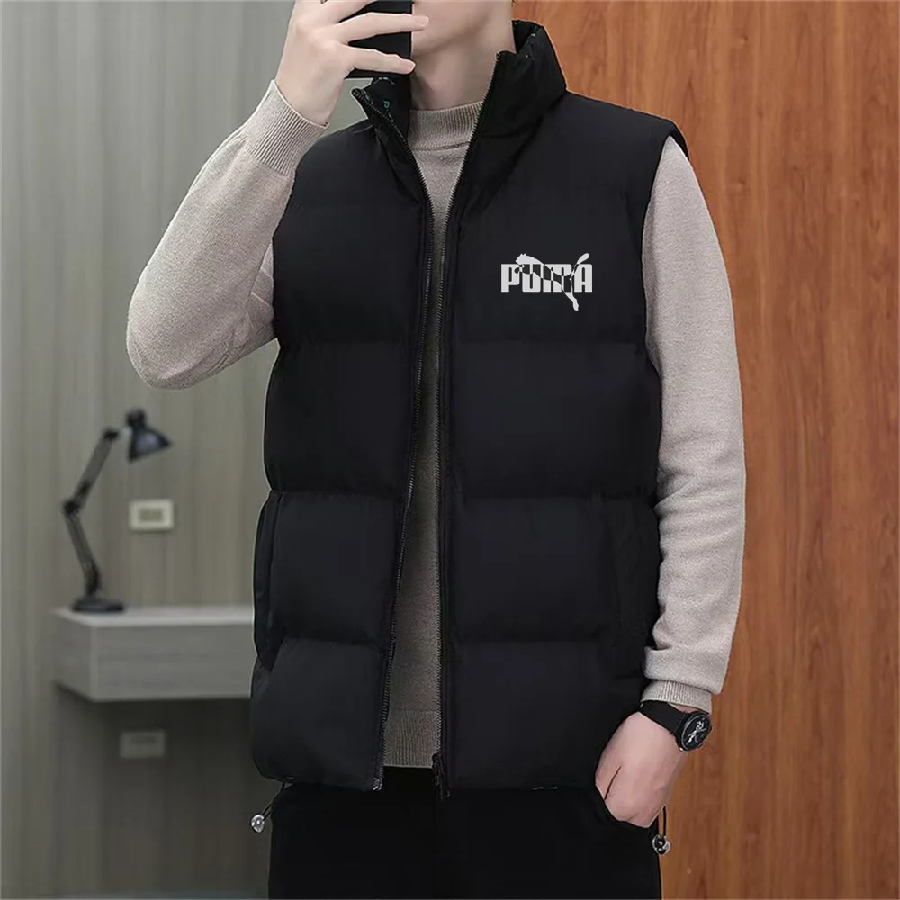 

Men's down cotton vest coat warm sleeveless jacket winter zipper coat autumn stand collar casual vest clothing double-sided wear