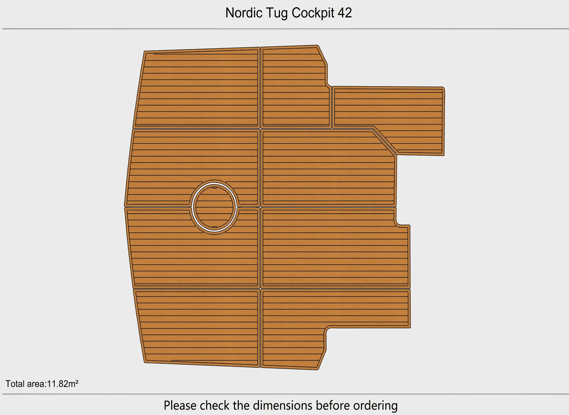 Anti-Skid EVA Faux Teak Self-Adhesive 6mm Boat Decking Pad for Nordic Tug Cockpit 42 Yacht Cockpit Durable Marine Floor
