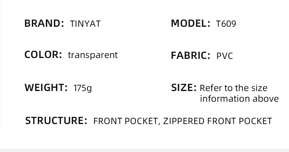 TINYAT Damen-Umhängetasche aus PVC-Material, transparent, wasserdicht, leicht, Umhängetasche, Konzert, Stadionveranstaltungen, Patry, Brusttasche – Detail 4