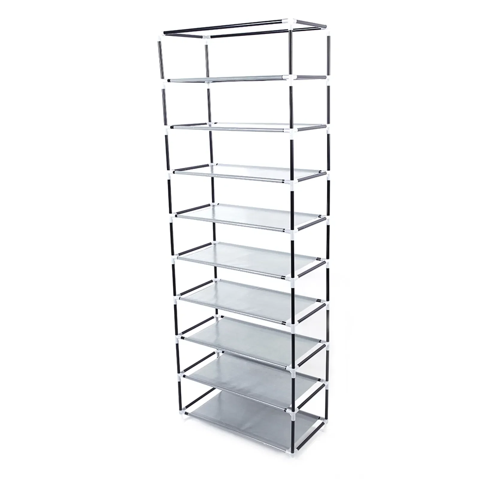 10 Layer 9 Grid Shoe Rack Shelf Storage Closet Organizer Purple Color Dustproof Shoes Cabinet for Home Use