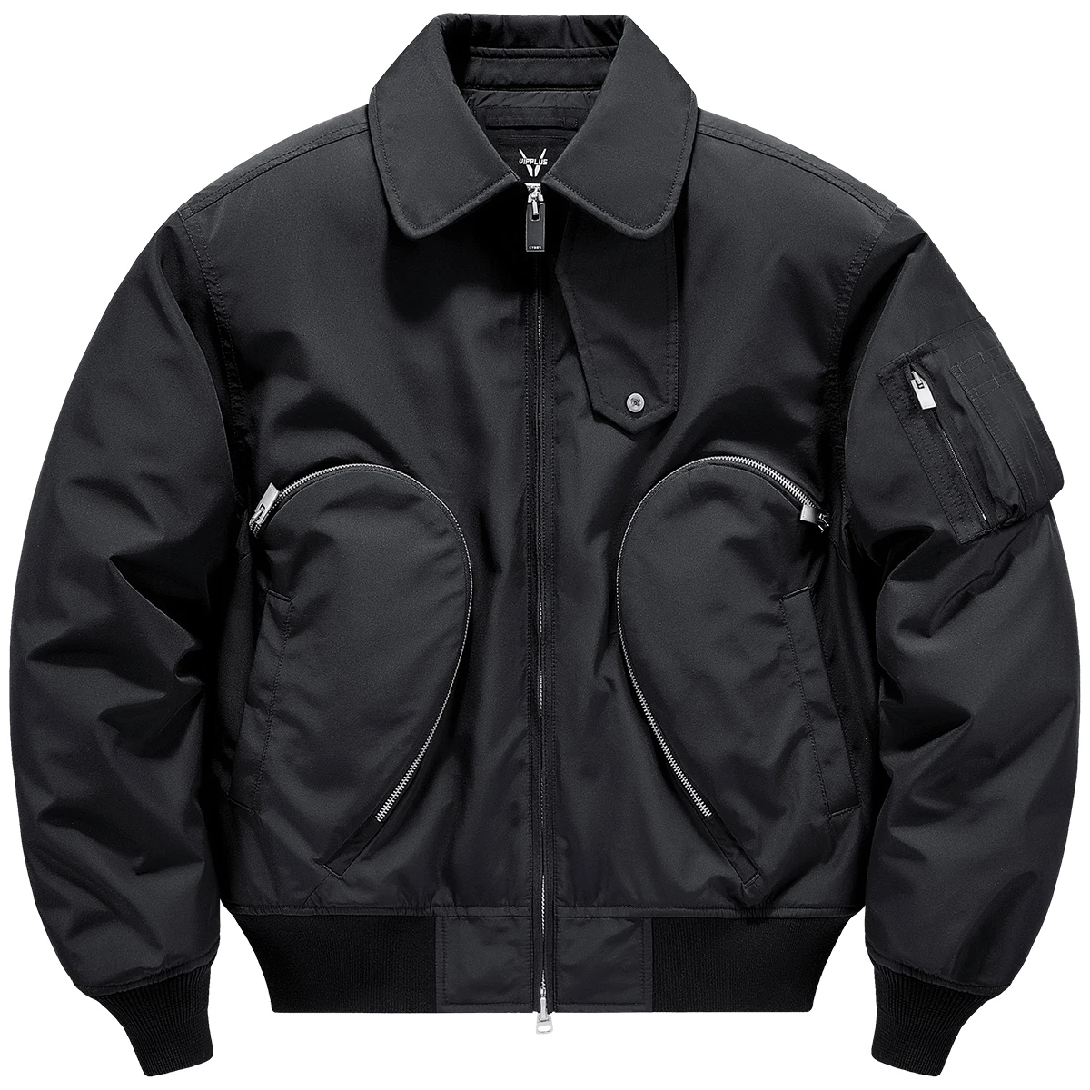 

2026 New High-Quality Fashion Double Zipper Cotton Padded Cargo Coat Autumn Winter Male Functional Style Men's Pilot Jacket