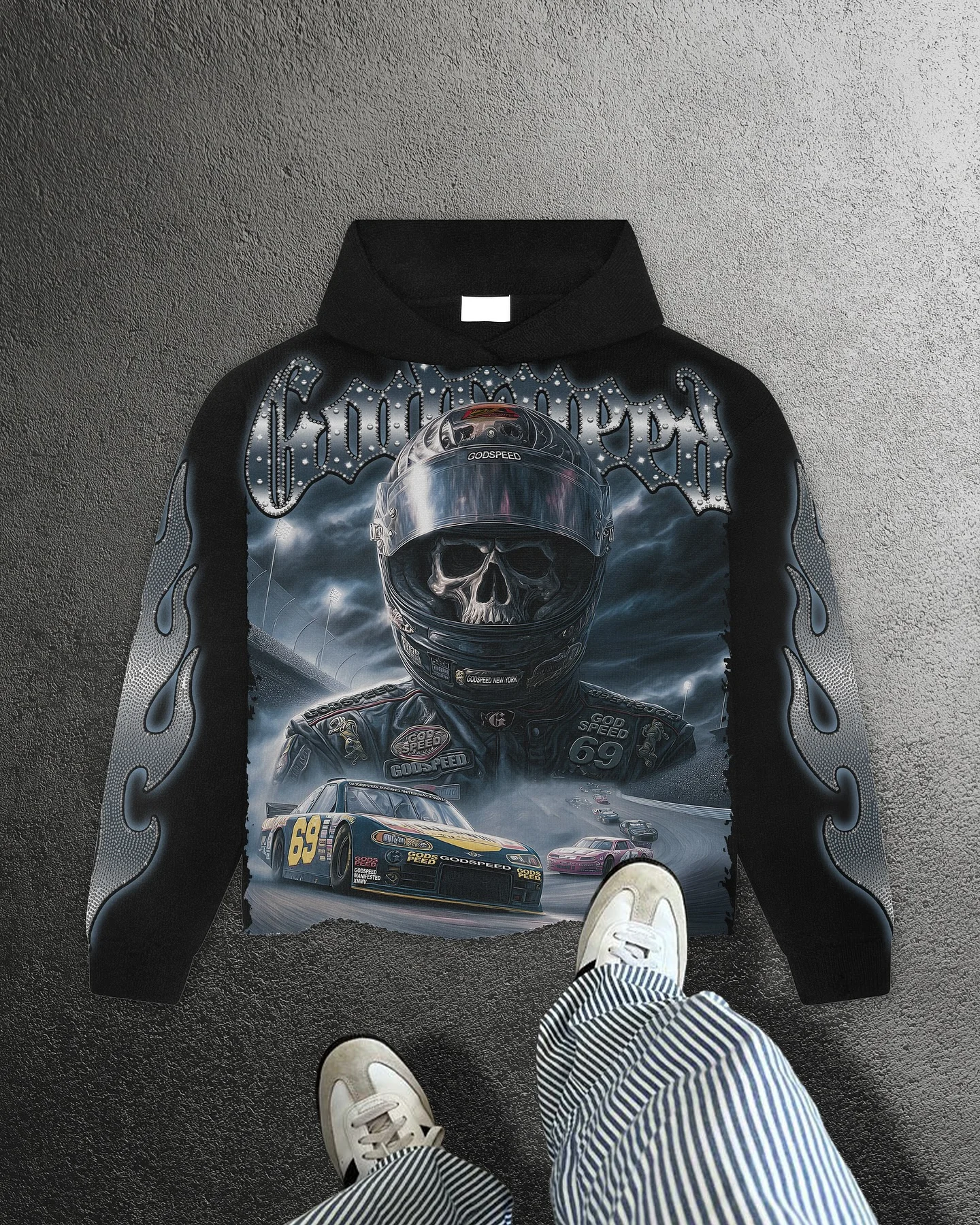 

High street god skull hoodies women vintage streetwear zip hoodie goth us classics sweatshirt cotton men women y2k clothes
