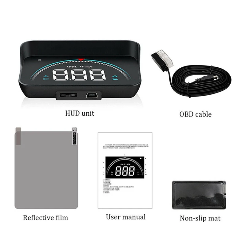 Car M8 OBD2 Head UP Display HUD Code Reader, Speedometer/RPM/Water Temperature/Battery Voltage Status Diagnose Reader