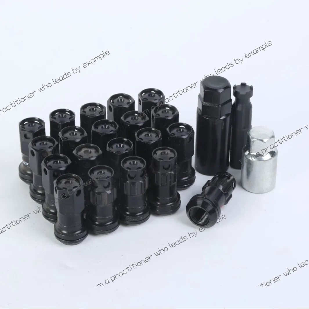 Tuerca de cubo de rueda de coche, material de acero al carbono, tornillo de aluminio antirrobo, anillo de aluminio